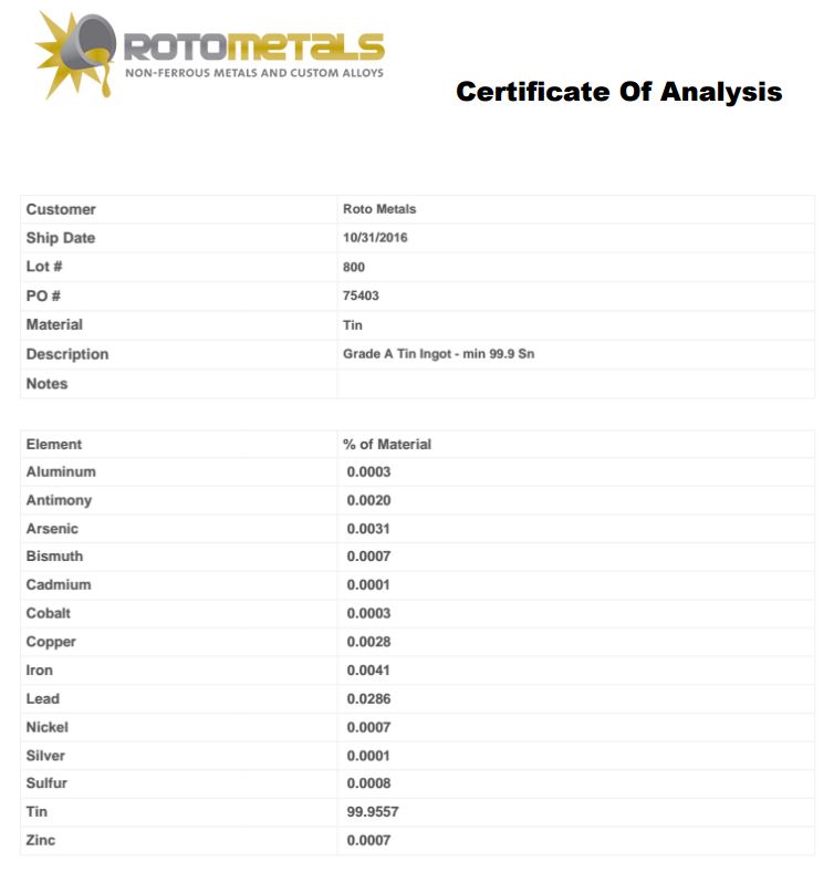 rotometals ingot